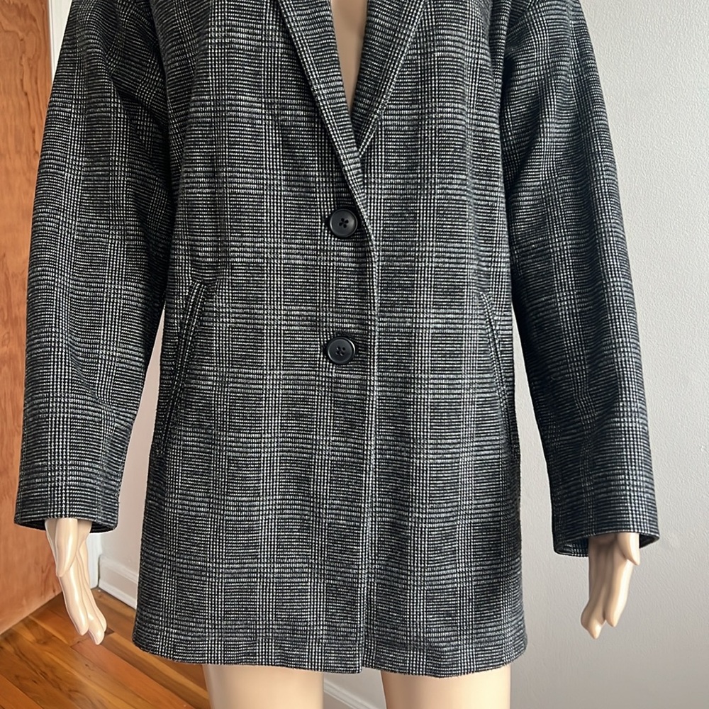 Madewell Glen Plaid Oversize Knit Blazer Size M - Picture 7 of 15